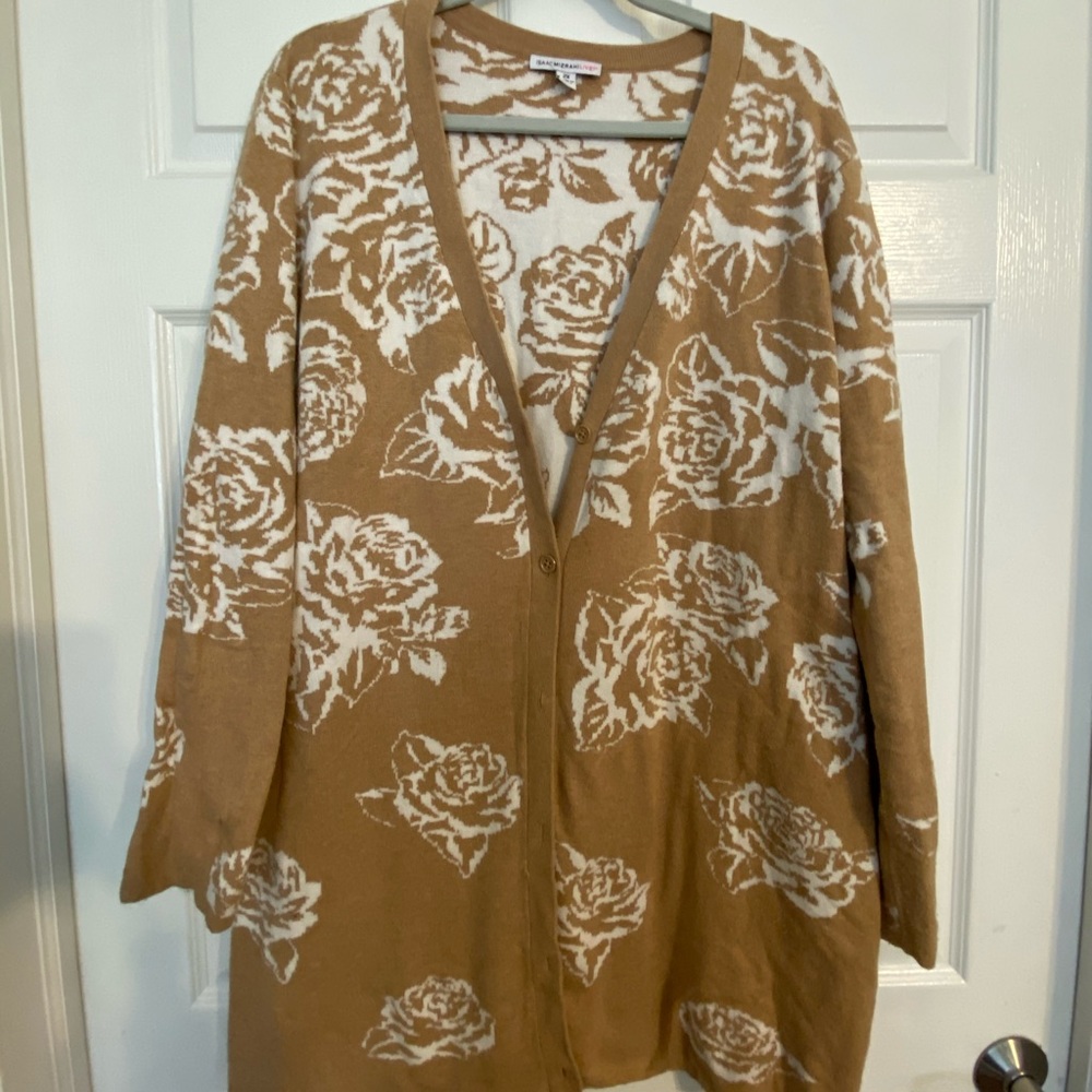 Issac Mizrahi Long Floral Cardigan
